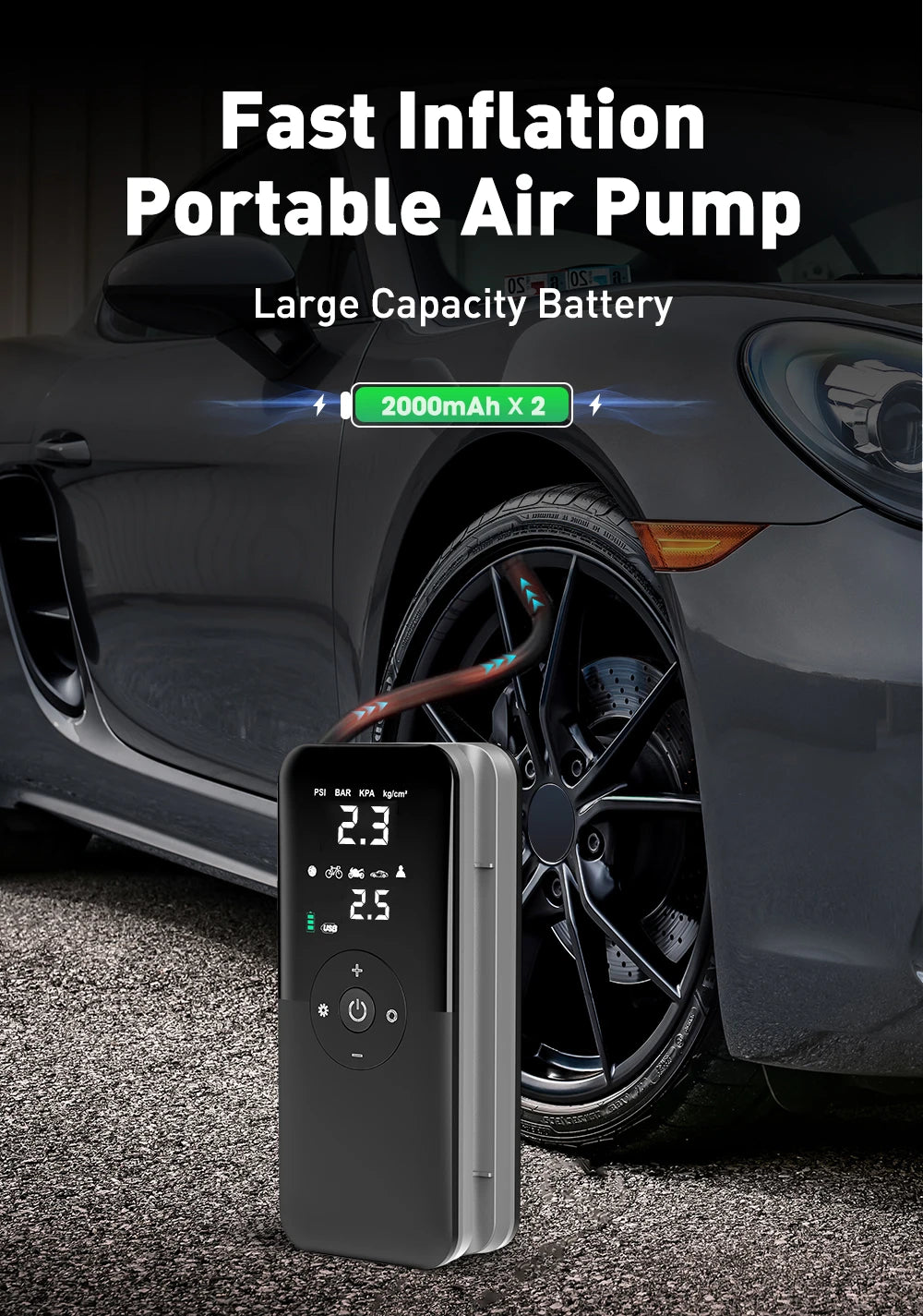 Rechargeable Air Pump For Car - CrazyGiz Shop