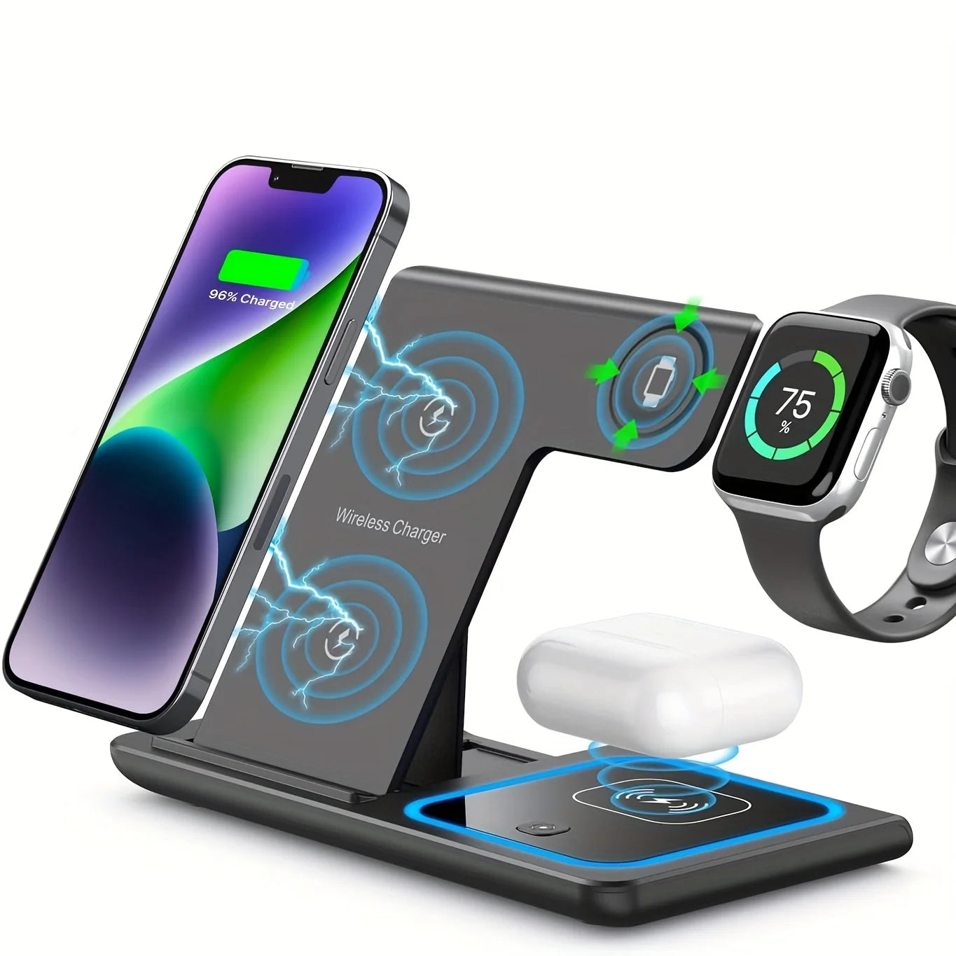 3 in 1 Wireless Charger Induction Stand For iPhone - CrazyGiz Shop